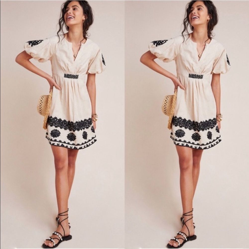 Anthropologie Orla Embroidered Mini Dress Size 2